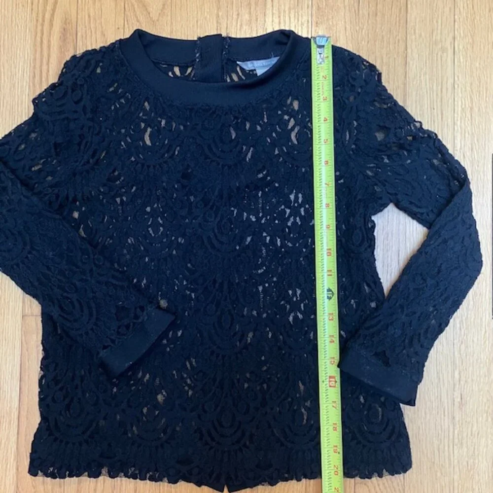 Banana Republic Black lace top with button back detail size S